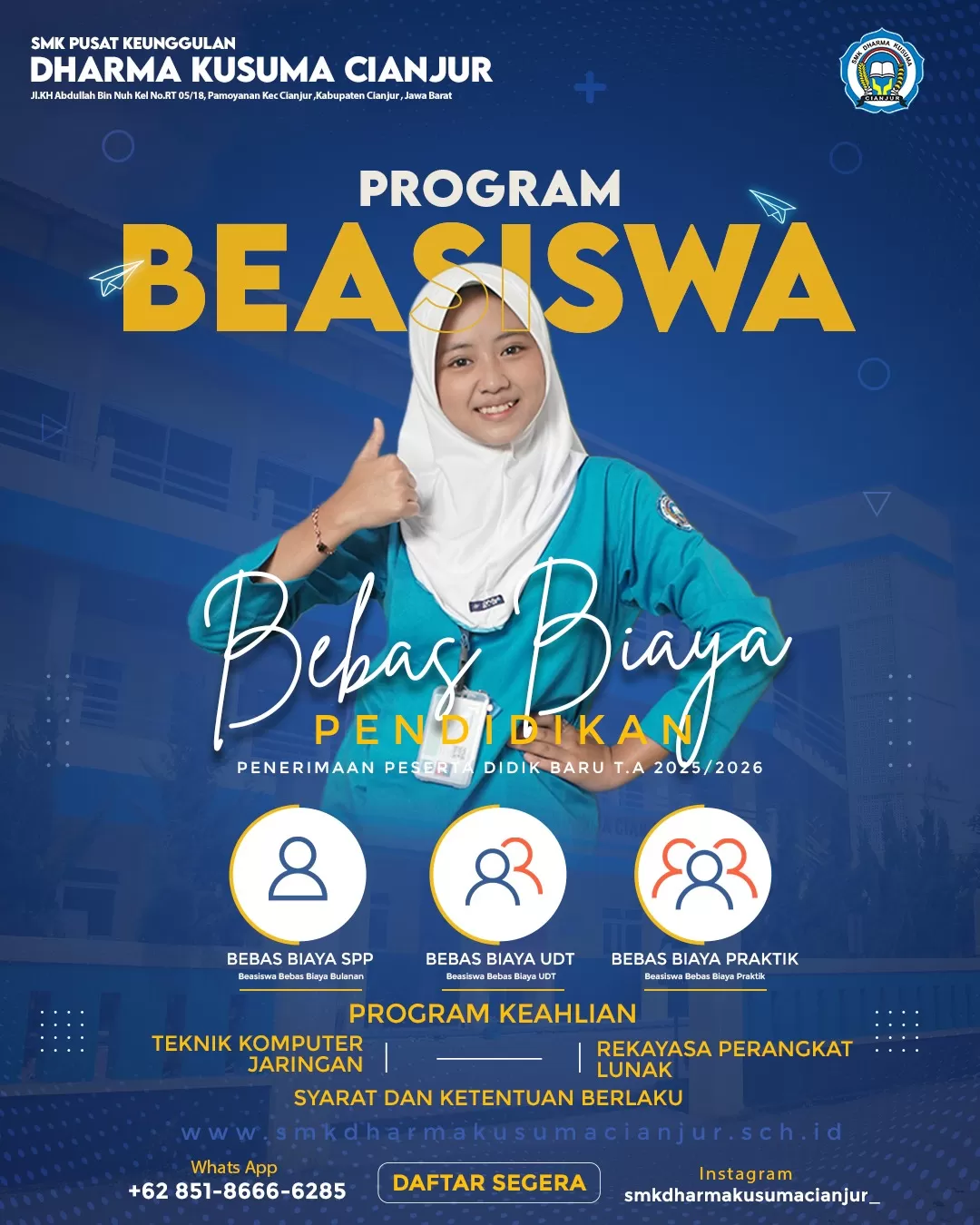SPMB JALUR BEASISWA GRATIS FULL BIAYA PENDIDIKAN